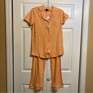 NWT Cosabella Pajama Set Size S Small Pima Cotton Mini Floral Orange Multi Bella
